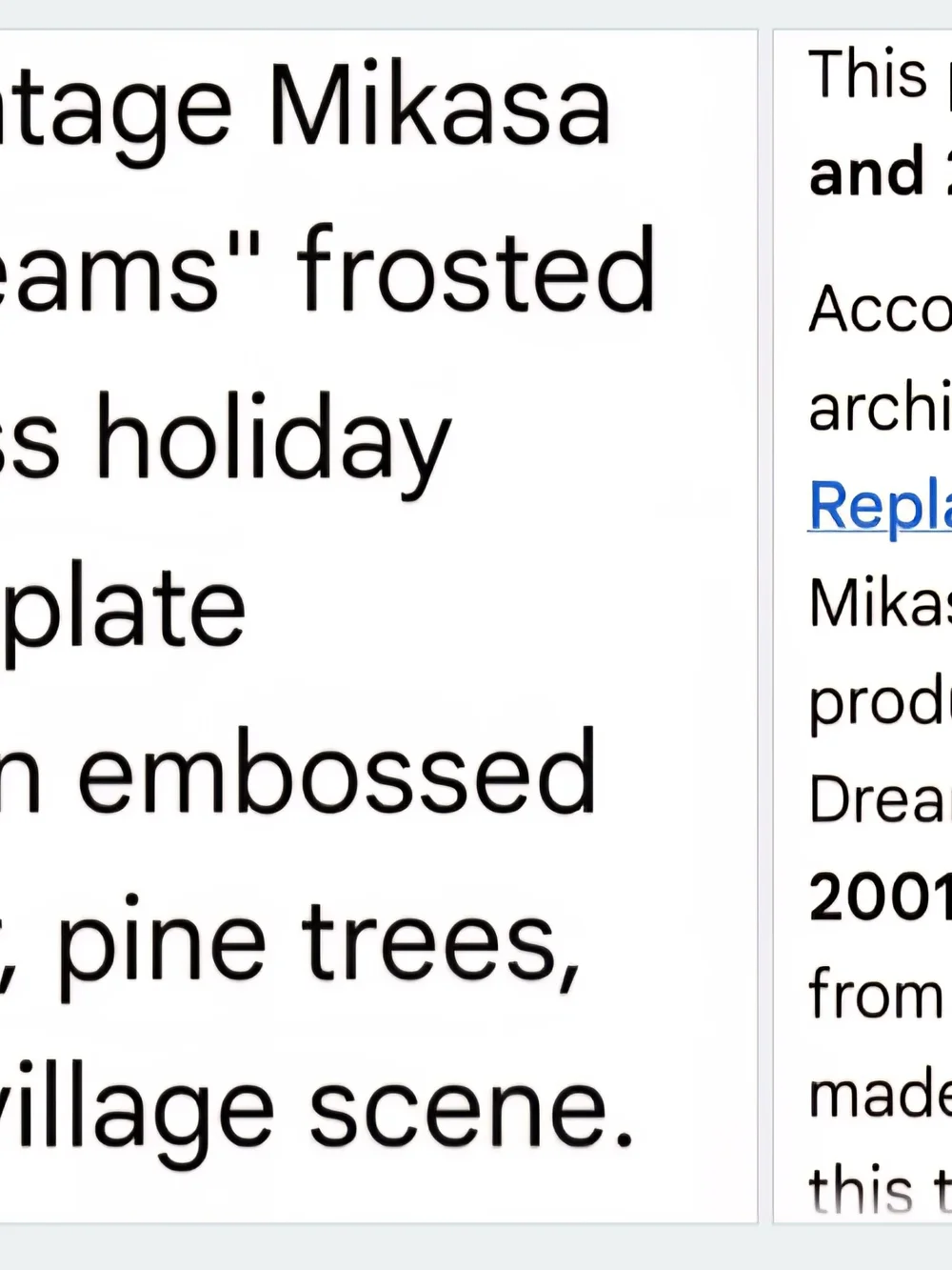 Mikasa Winter Dreams Bon Bon Plate. Vintage, produced from 2001 to 2006